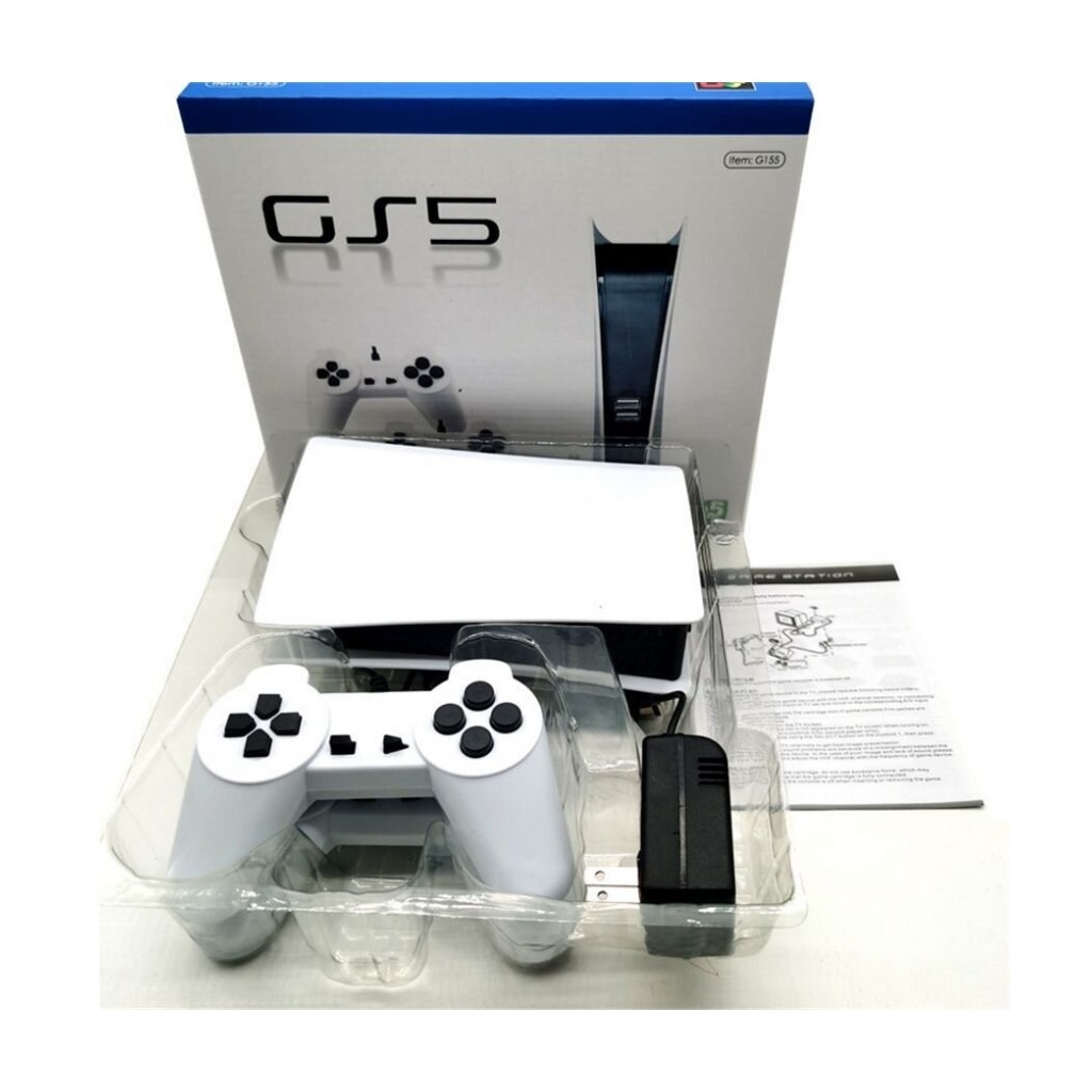 Consola de jocuri GS5 incorporata, 2 joystick-uri, 200 de jocuri, alb