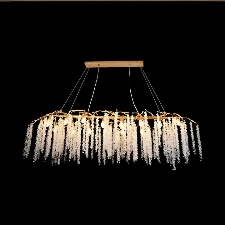 Candelabru RFAN, Модел R9109/1600+450, Textura Cristal, Метал, 16 X E14, Auriu