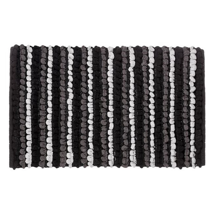 ClickDeal® тъкана постелка за баня, 80x50см, 3 цвята, черно/бежово/бяло