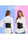 Corset modelator QttvbTna, reducere talie, dantela, bumbac, negru, XL