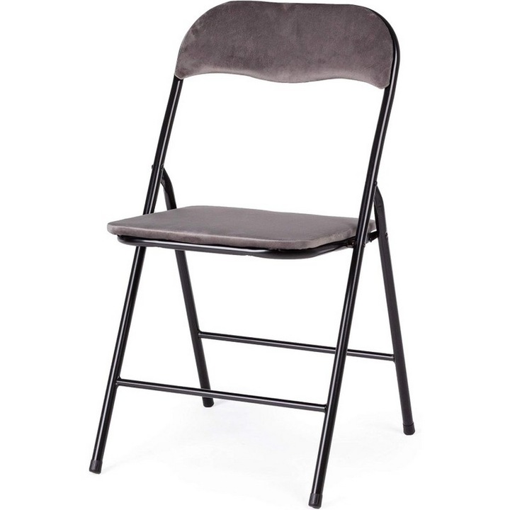 Scaun pliabil pentru living, bucatarie si camping HouseXL™ Brown Folding Chair 2800, Dimensiuni 43X45X78 cm, Design ergonomic, Picioare metalice, Maron