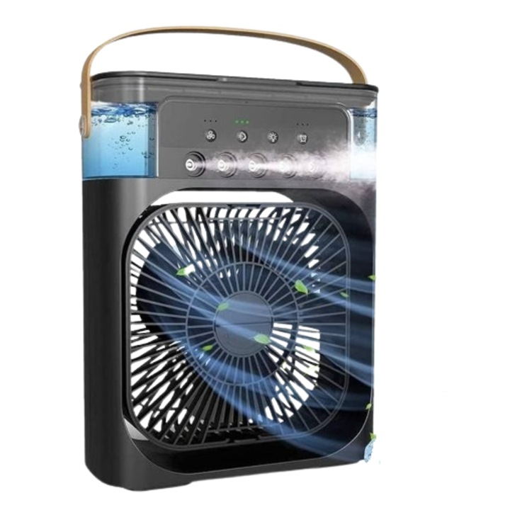 Преносим въздушен охладител, Овлажнител с водна мъгла, Мини климатик, Таймер, 3 скорости