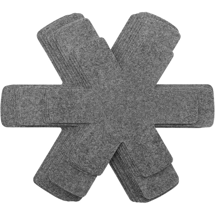 Set 12 protectii pentru tigai JENUOS, 3 dimensiuni, poliester, gri