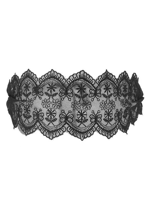 Маска за очи, Дантела, Черна, Един размер INTL