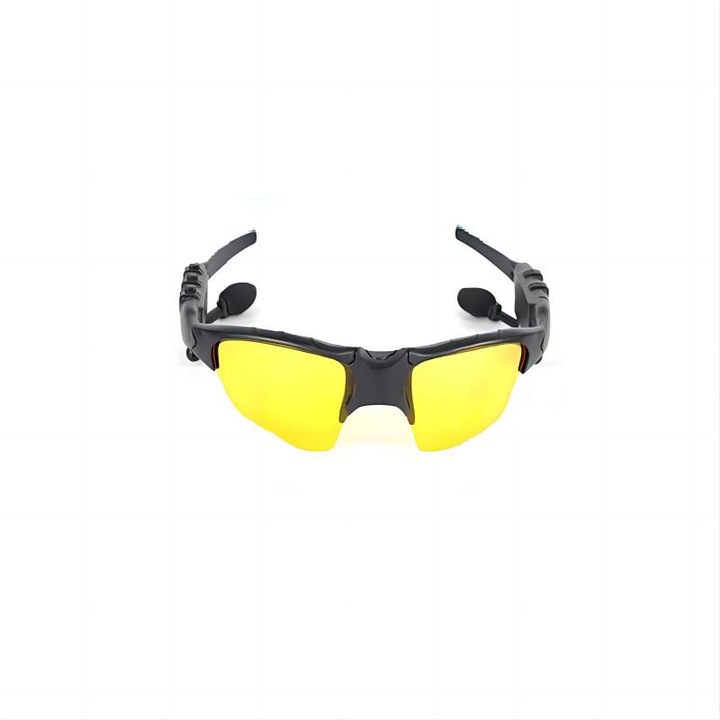 Bluetooth слънчеви очила JUDASTAR, стерео, антирефлекс, UV защита, жълти, с капак