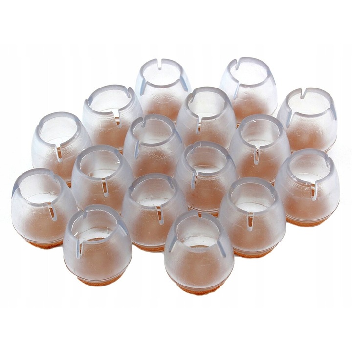 Set 16 bucati talpi siliconice antiderapante PrzydaSie, transparent, 12-16mm