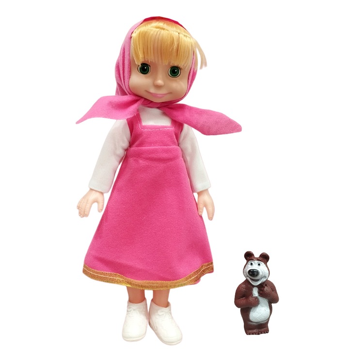 Детска играчка кукла Маша и Мечока с мелодия, 33см