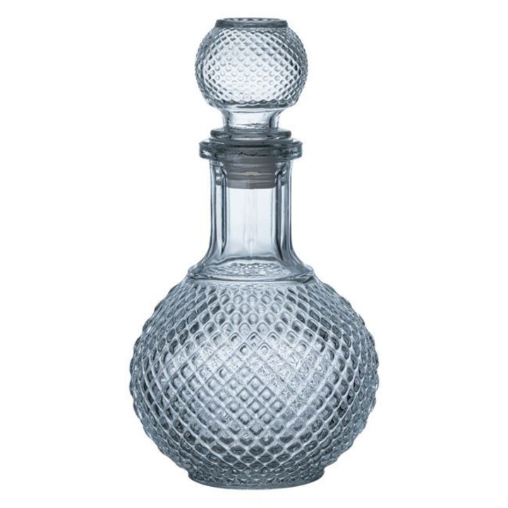 Стъклена бутилка, кръгла, с шарка на ромб, 500мл