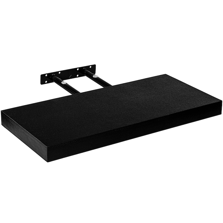 Raft de perete, lungime 90 cm, negru, STILISTA®
