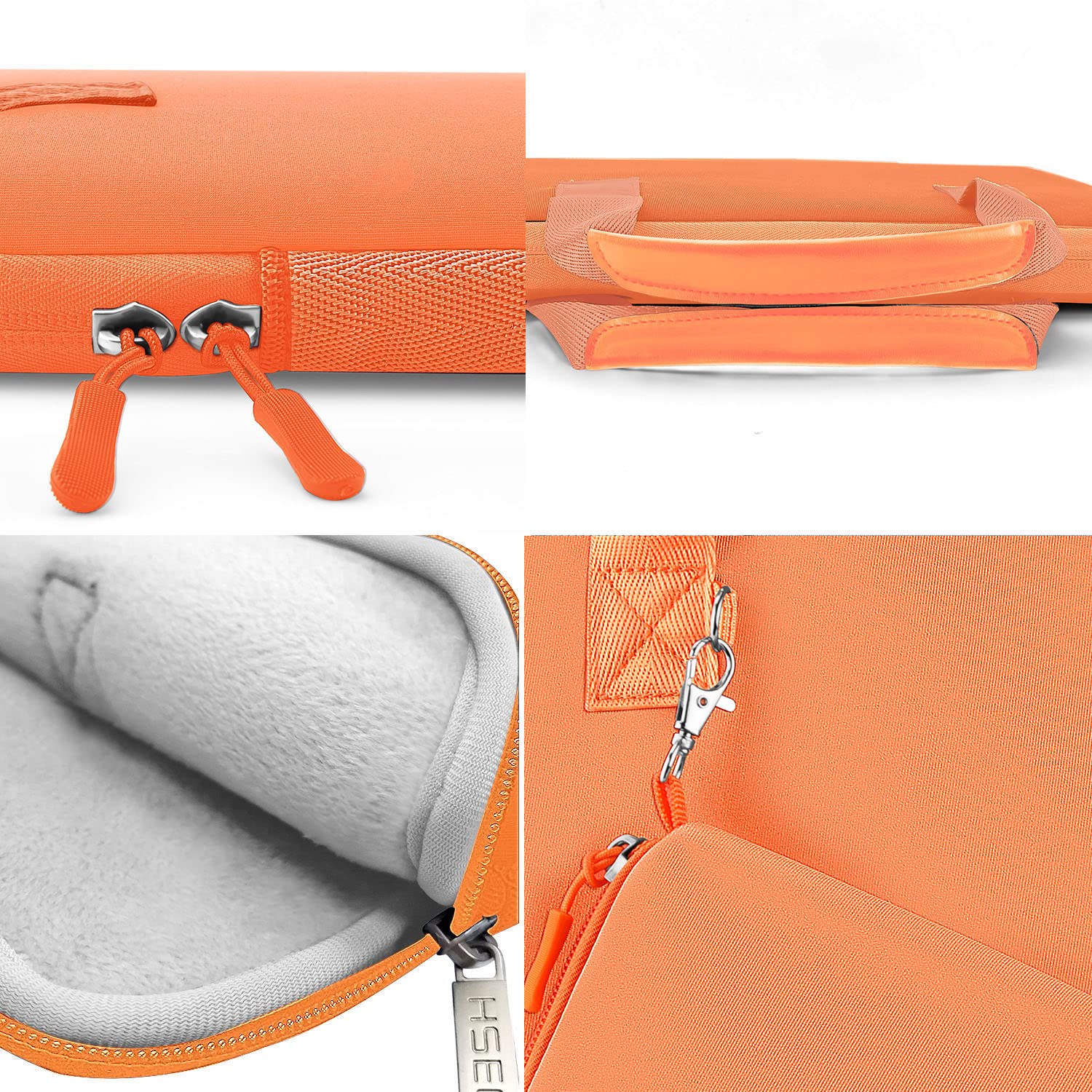 Husa Laptop Elastica Hseok, pentru 13-14 inch, Geanta mica poate transporta mouse, ulimpermeabila, portocaliu, 34.5x2x24.5cm