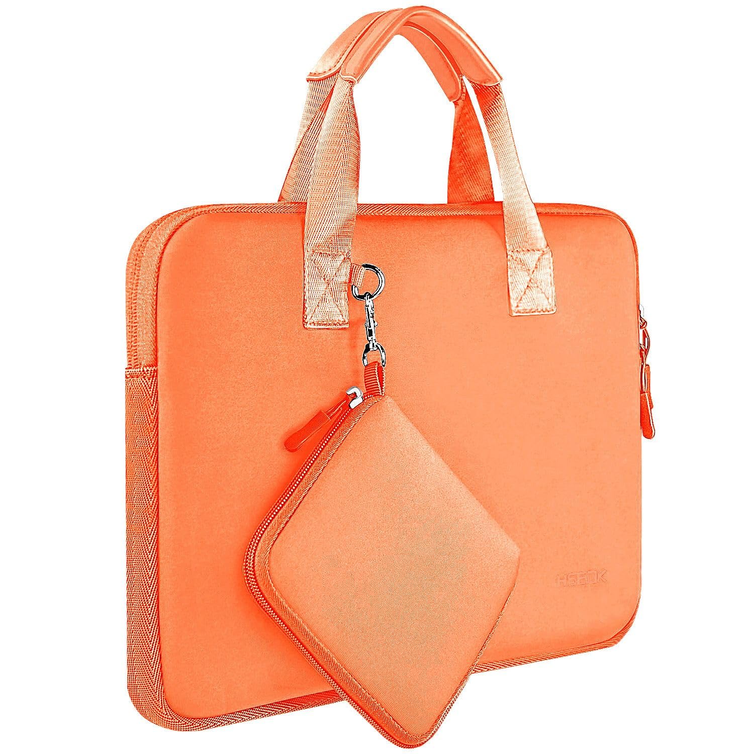 Husa Laptop Elastica Hseok, pentru 13-14 inch, Geanta mica poate transporta mouse, ulimpermeabila, portocaliu, 34.5x2x24.5cm