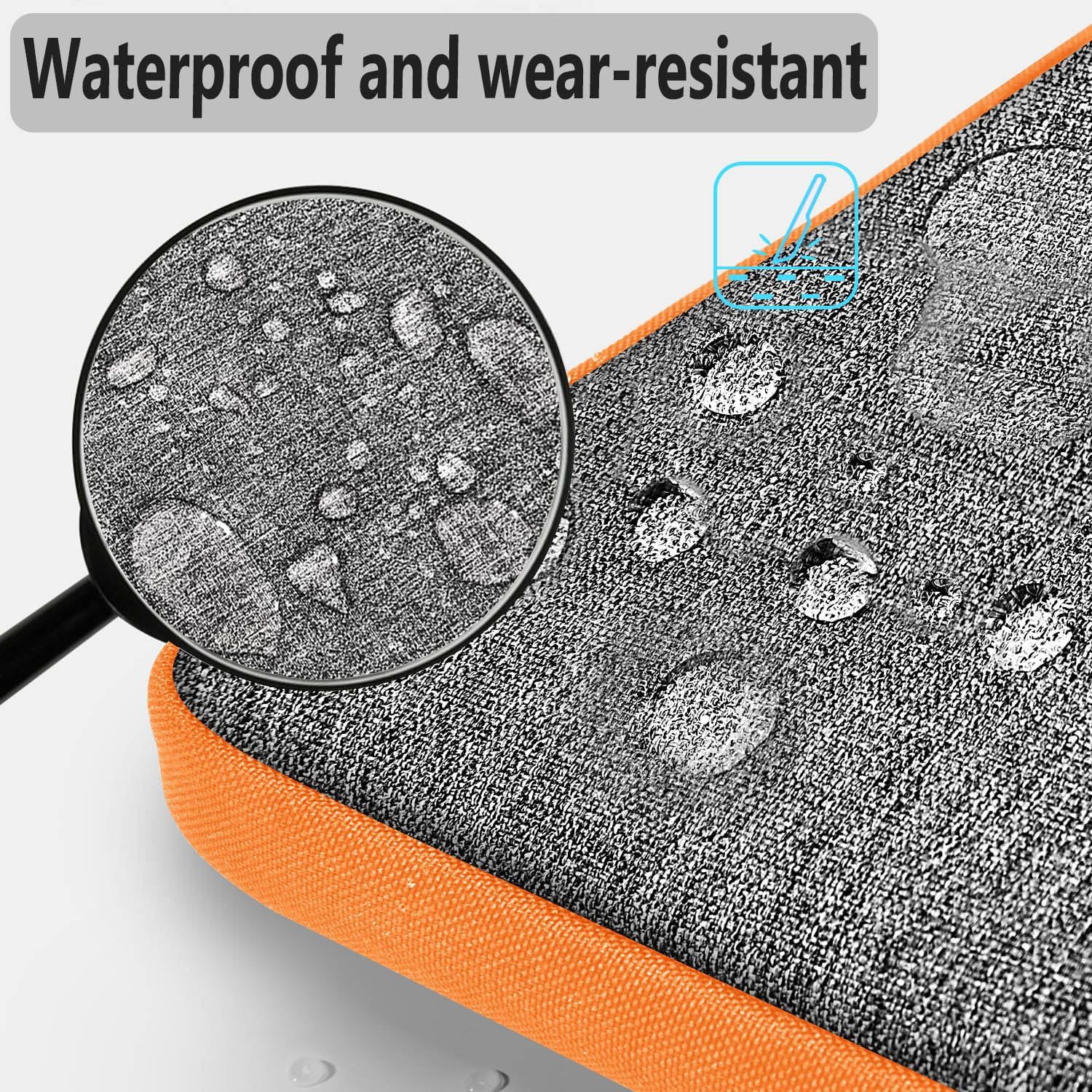 Geanta laptop Hseok, compatibila cu 13-14 inch, Curea de umar reglabila si detasabila, rezistenta la apa, slim, gri/portocaliu, 34.5x25x2cm
