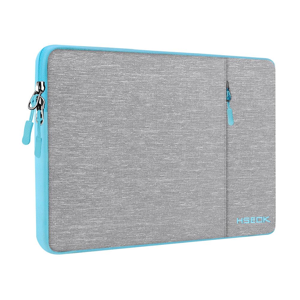 Husa Laptop, Hseok, rezistenta la apa, captuseala fleece, gri/albastru, 15.6 inch
