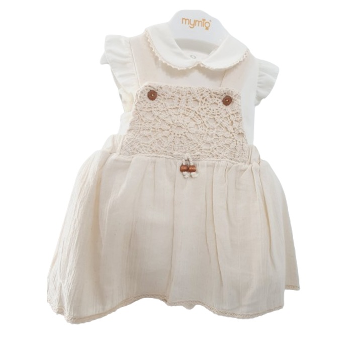 Lányruha, Mymio, Vászon, Krém, 74 CM, 6 hónap