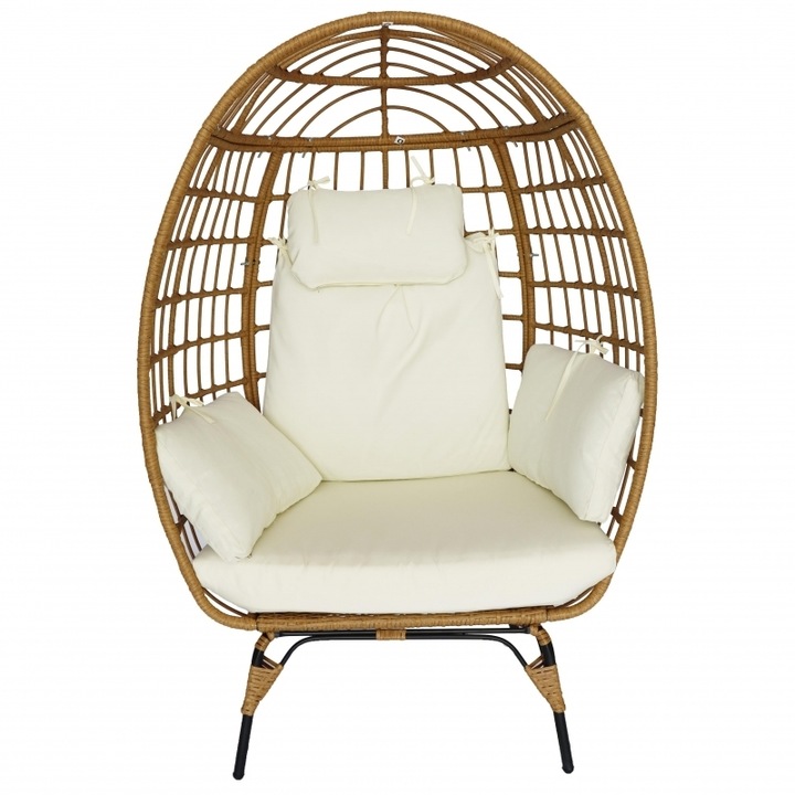 Fotoliu tip cuib DeHome® Joy F1000, natur, perne bej