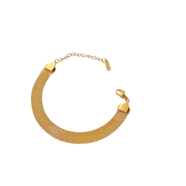 Bratara Dama, Tip Zale, Model Simplu, Elegant, Otel inoxidabil, Reglabila, Placat cu aur, Culoare Gold