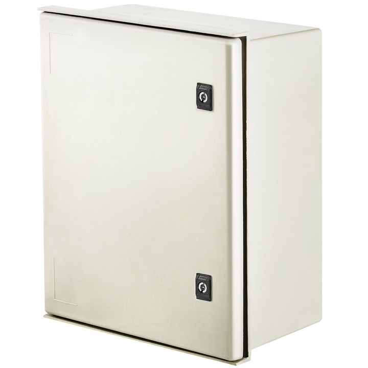 Tablou electric din fibra de sticla, Dimensiune 50 x 40 x 20 cm, 2 x chei, IP66, placa spate otel galvanizat detasabila