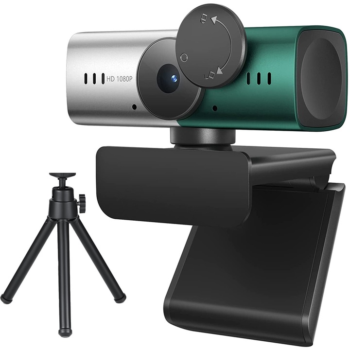 Camera Web WowStep® C905 Webcam 1080p 30fps, Auto-Focus, Rotire 360 Grade, Microfon Reducere Zgomot, USB, Trepied Ajustabil, Compatibilitate Universala, Capac Intimitate, Unghi Vizualizare 76°