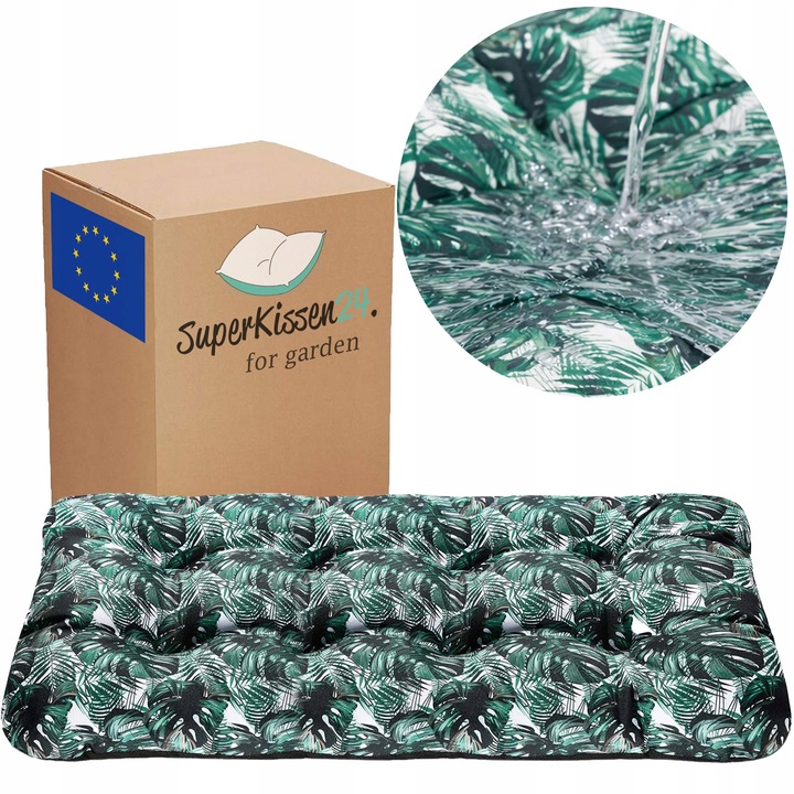 Perna scaun terasa, gradina, 120x50 cm, exterior, impermeabila, pentru banca, balansoar, paleti, motiv floral, Superkissen24