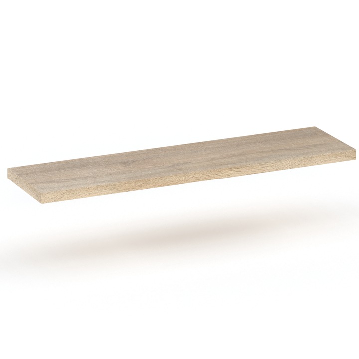 Raft De Perete Suspendat, Stiv-Meble, P60_SO, 60x15x1.8 cm, Manopera de inalta calitate, Atentie la detalii, Constructie robusta, margini ABS pentru a proteja impotriva umezelii, Asamblare: mobilier de auto-asamblare, PAL, Stejar
