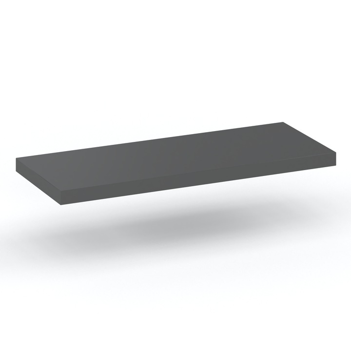 Raft De Perete Suspendat, Stiv-Meble, P40_SZM, 40x15x1.8 cm, Prelucrare de inalta calitate, Atentie la detalii, Design robust, Margine ABS pentru protectie impotriva umezelii, Asamblare: mobilier neasamblat, PAL, Gri mat