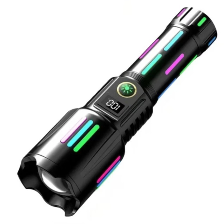 Професионален тактически фенер 6500lm KH W515 тип C зареждане на батерия 26650mah