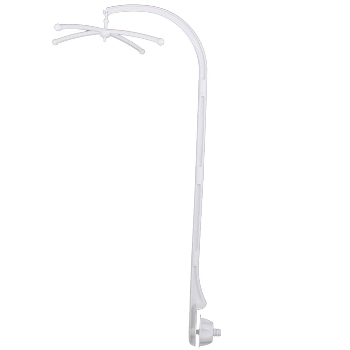 Suport Pentru Carusel Muzical, Zggzerg, Stabila si durabila, Usor de instalat si curatat, Poate dezasambla, Folosit pentru cutia de muzica agatata de patuturi, jucarii si decoratiuni, +0 luni, ABS, 88cm x 28cm, Alb