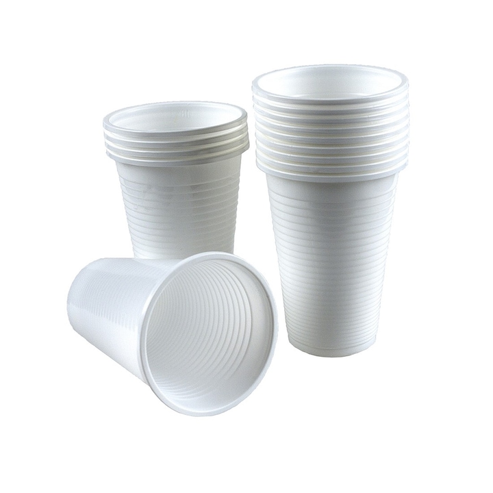 Pahare din plastic de unica folosinta, 200 ml, 100 buc/set