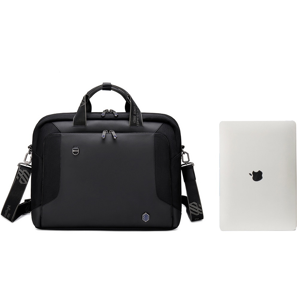 Geanta laptop 15.6 inch, compartiment tableta 11 inch, rezistenta la stropi de apa, sistem fixare pe valiza, ARCTIC HUNTER, GW0004BK, Negru