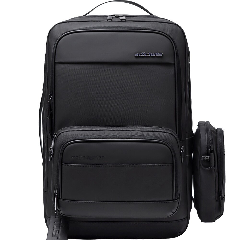 Rucsac 3 in 1 set cu geanta si borseta, laptop de 15.6 inch, rezistent la apa, sistem fixare pe valiza, ARCTIC HUNTER, B00483BK, Negru