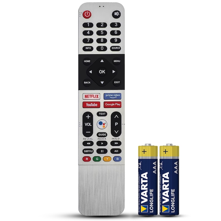 Telecomanda compatibila Tesla Smart, 32S605BHS, 43S605BFS, 50S905BUS, 55S906BUS, TEMIX®, baterii incluse