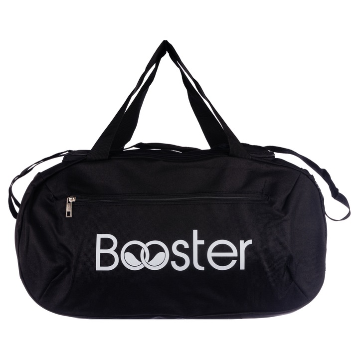 Спортна или пътна чанта Booster, водоустойчива, унисекс, за фитнес/фитнес/йога тренировки, идеален ръчен багаж за самолет, регулируема презрамка, джобове с цип, oxford 600D/полиестер, размер 50x20x25 см, обем 25 литра, тегло 400 гр., Черен
