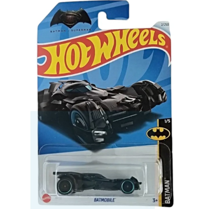Метална кола Hot Wheels, Батмобил, Батман-Супермен, 1:64