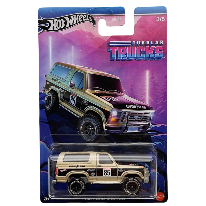Hot Wheels, Tubular Trucks, HRR97, 1985 Ford Bronco, 1:64, Arany