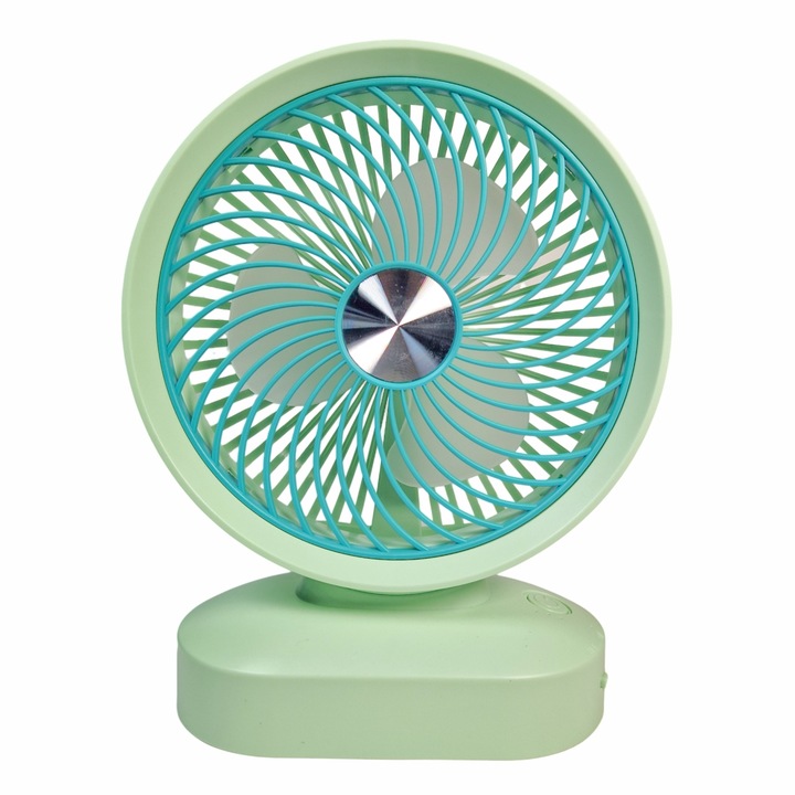 Ventilator, cu acumulator, Naimeed D5852, USB, Verde, 197x255x78mm