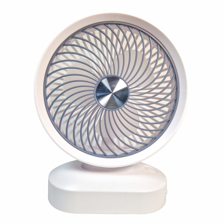 Ventilator, cu acumulator, Naimeed D5853, USB, Alb, 197x255x78mm