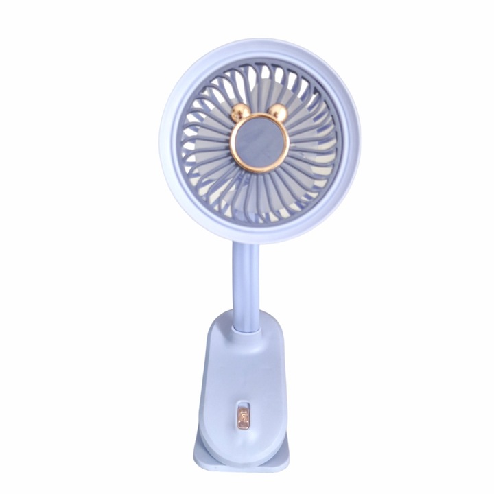 Вентилатор, с батерия, Naimeed D5859, USB, син, 105x240x90 мм