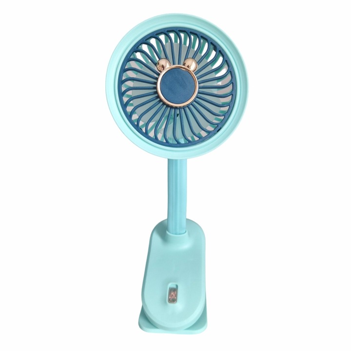 Вентилатор, с батерия, Naimeed D5861, USB, Turquoise, 105 x 240 x 90 мм