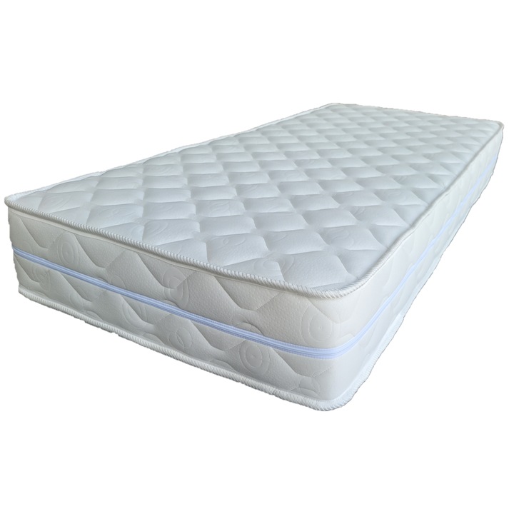 Gyerekmatrac, My Baby, 4BRANDS, 160x80x10 cm, Megfordítható, Poratkaellenes, Hipoallergén, Steppelt és Levehető Cipzáras Huzat, Mosható, Kemény