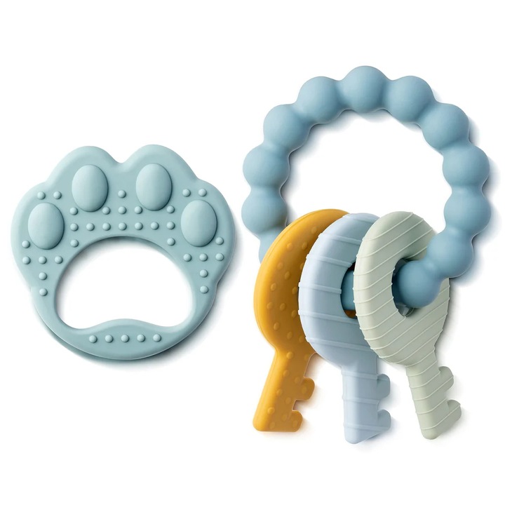 2 db BPA-mentes szilikon fogzási játék készlet