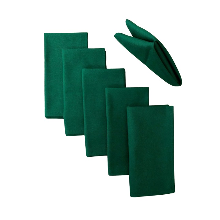 Комплект от 10 салфетки за маса Kotonia Home - 45x45 см, Damask Satin DeLux, 100% памук, Emerald Green