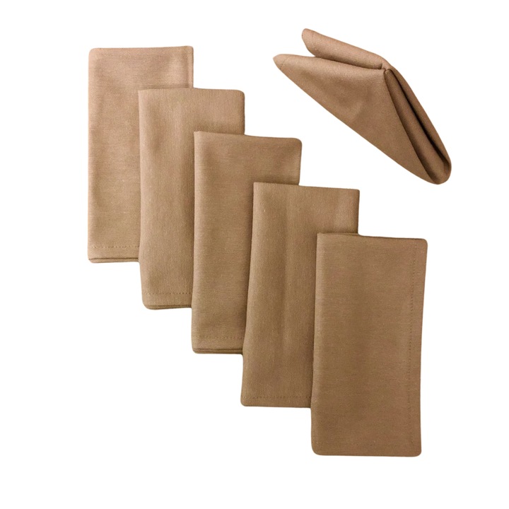 Комплект 10 салфетки за маса Kotonia Home - 45x45 см, Дамаска сатен DeLux, 100% памук, Шоколад