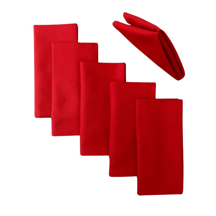 Комплект 10 салфетки за маса Kotonia Home - 45x45 см, Damask Satin DeLux, 100% памук, червени