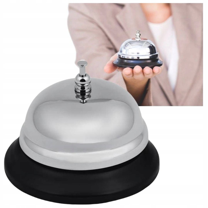 Рецепционна камбана PrzydaSie, метал, сребро, 6x8,5 см