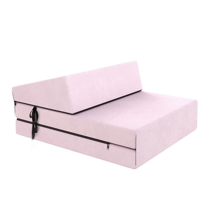 Сгъваем матрак/фотьойл, FDM, Sara Mini, 70x200x9 см, Розов, мек-средна твърдост