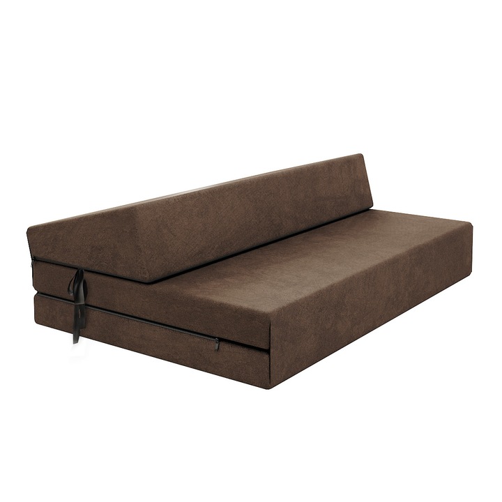 Saltea pliabila/canapea, FDM, Sara Mini, 120x200x9 cm, Maro, fermitate moale-medie