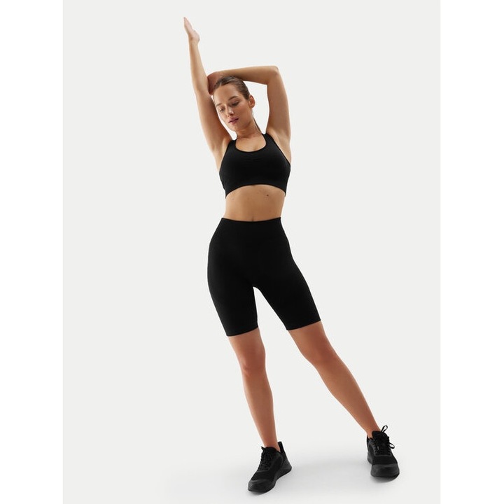 Bustiera sport dama, 4F, 21760, Poliamida, XS-S INTL, Negru