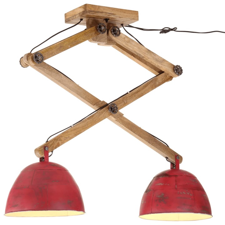 Lampa de tavan vidaXL, 25 W, rosu uzat, 29x18x85 cm, E27, 6.8 Kg