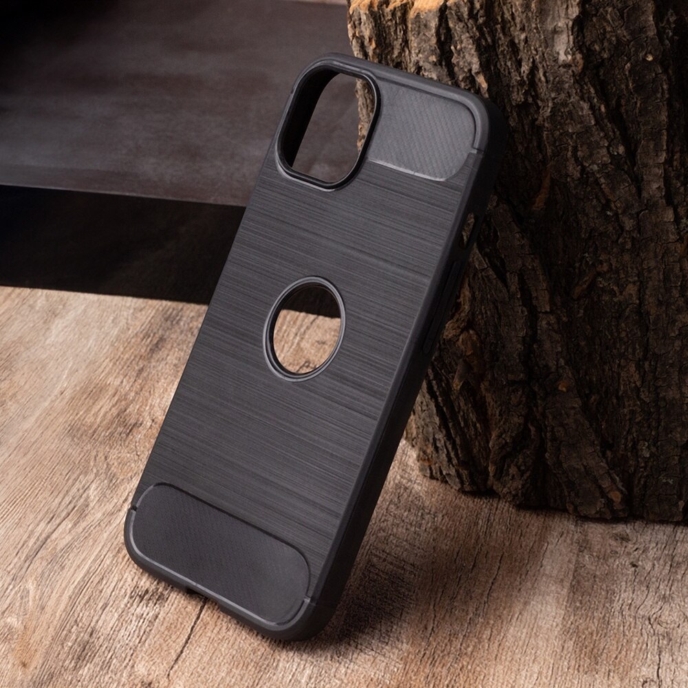 Husa de Protectie Compatibila cu APPLE iPhone 15 PRO MAX, Silicon, Rezistenta la socurilor, Negru Carbon