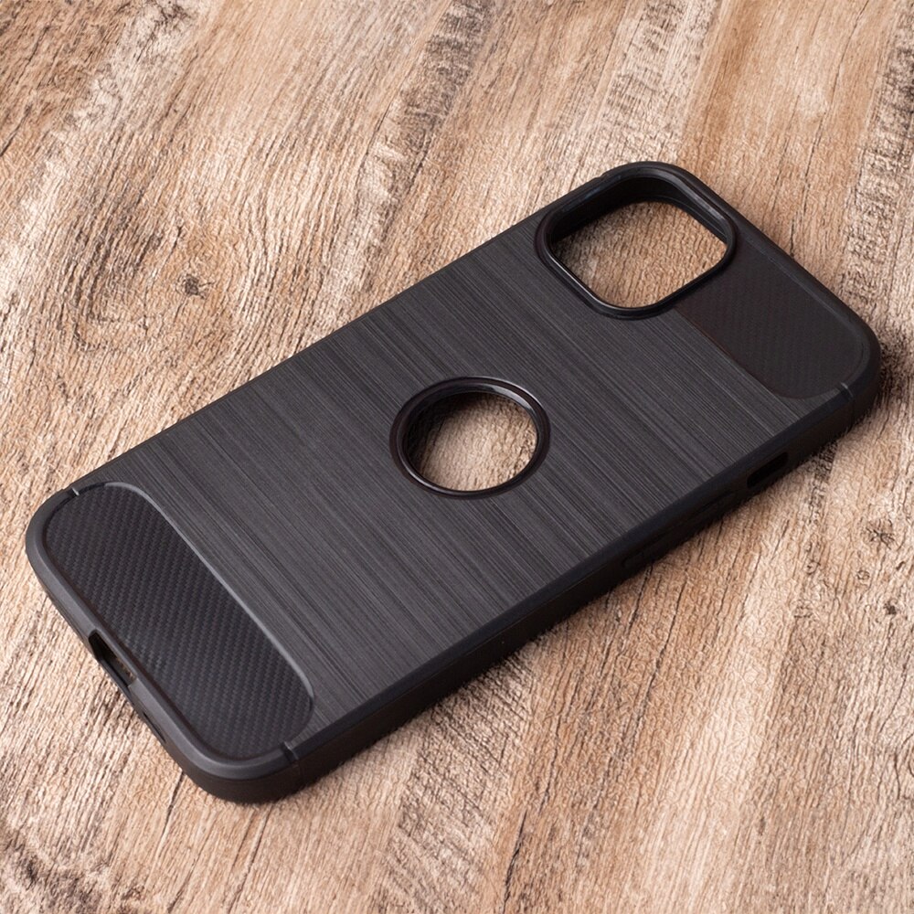 Husa de Protectie Compatibila cu APPLE iPhone 15 PRO MAX, Silicon, Rezistenta la socurilor, Negru Carbon